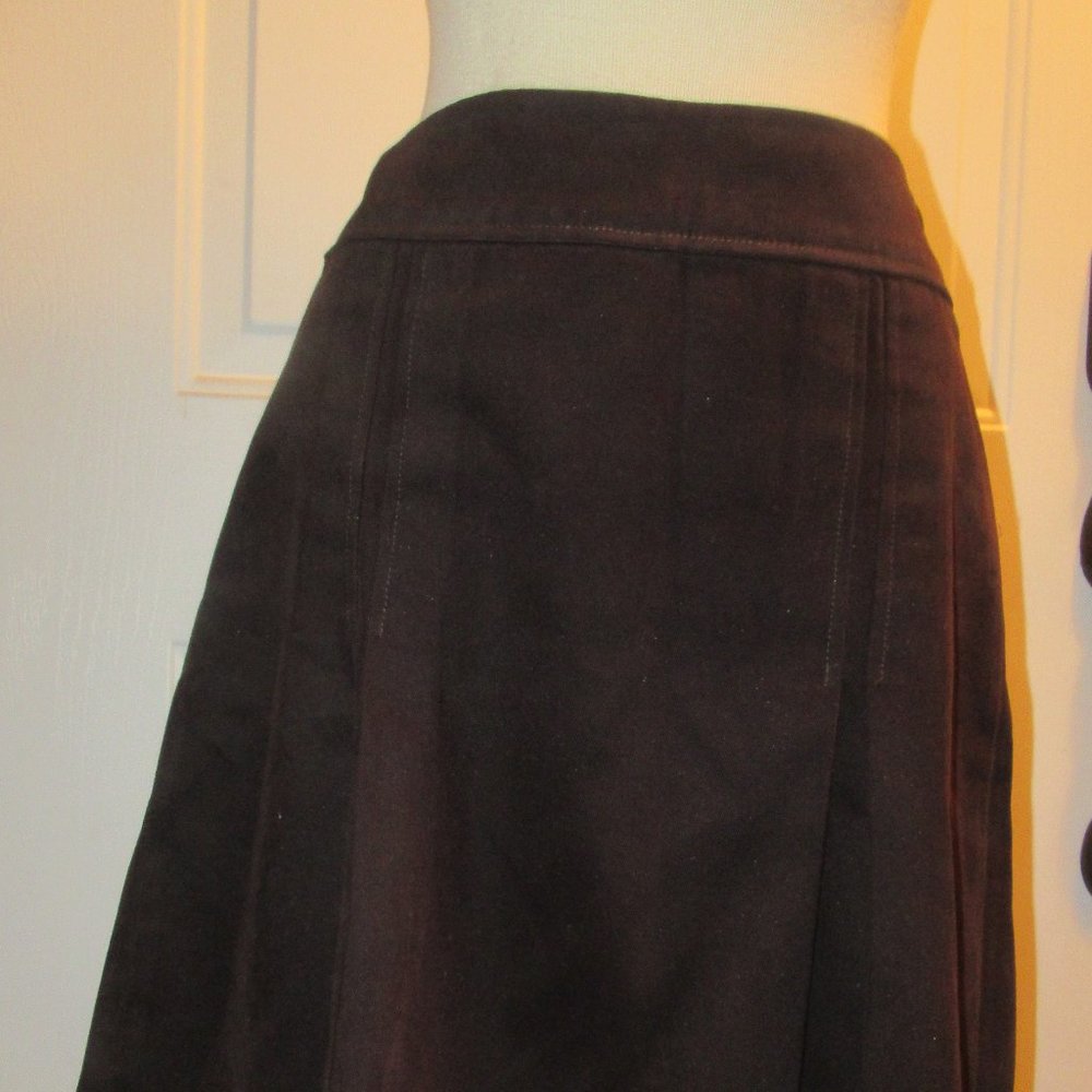 Zara Basic A-Line Black Brushed Cotton Skirt With… - image 1